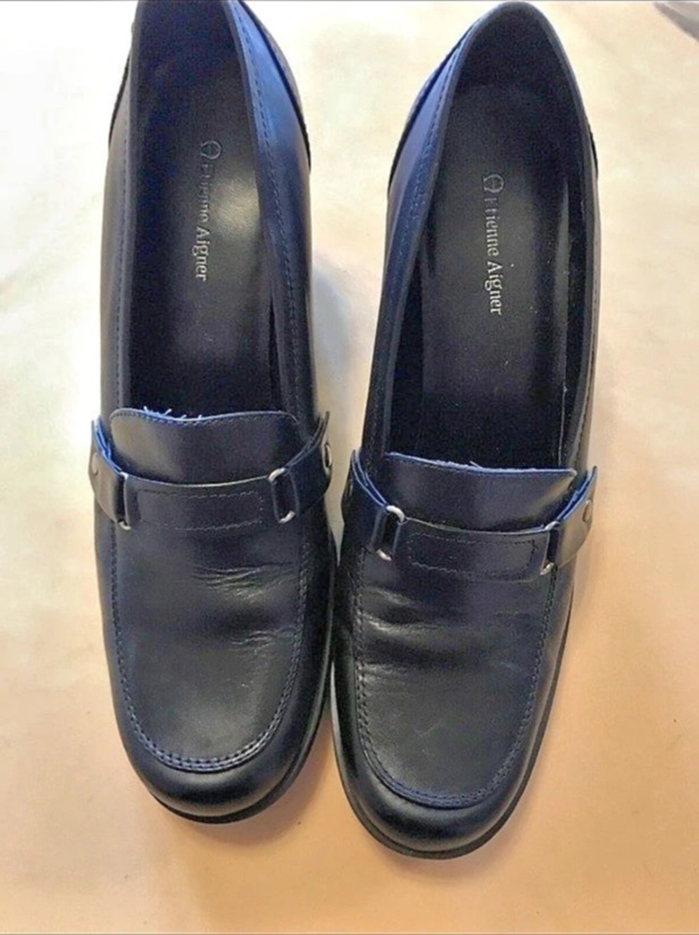 Etienne Aigner Tartan pump Heel Black Shoes 9.5